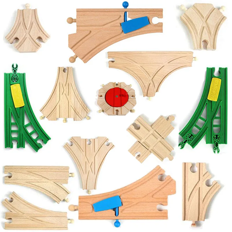 New Intersection Star Wooden Train Track Railway Accessories All Brand of Wooden Track Set Educational Toys For Kids