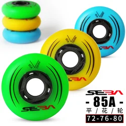 Orijinal SEBA inline paten tekerleği 85A için slalom ve 90A için sürgü makarası paten tekerlekleri patines lastik 8 adet/takım 72mm 76mm 80mm