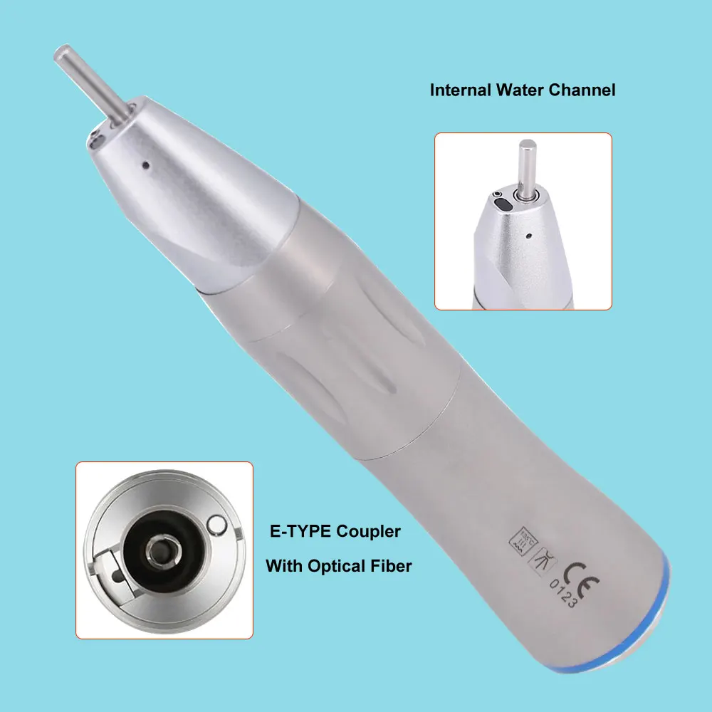 Fiber Optic Ti-Max Straight Low Speed Handpiece 1:1 Blue Ring Straight Inner Water Handpiece Dental Implant Surgery Handpiece