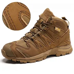 Mens Outdoor Hiking Climbing Shoes Fans Training Boots Leather Nylon Wear-resistant Non-slip  Boot