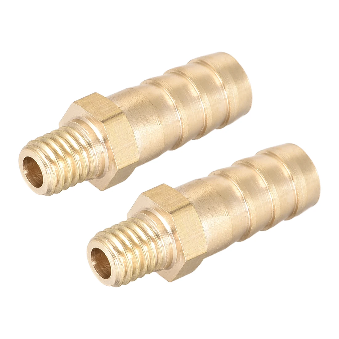 

uxcell 2pcs Brass Fitting Connector Metric M8x1 Male To Barb Hose ID 10mm connect lines for air, water, fuel, oil Gold Tone