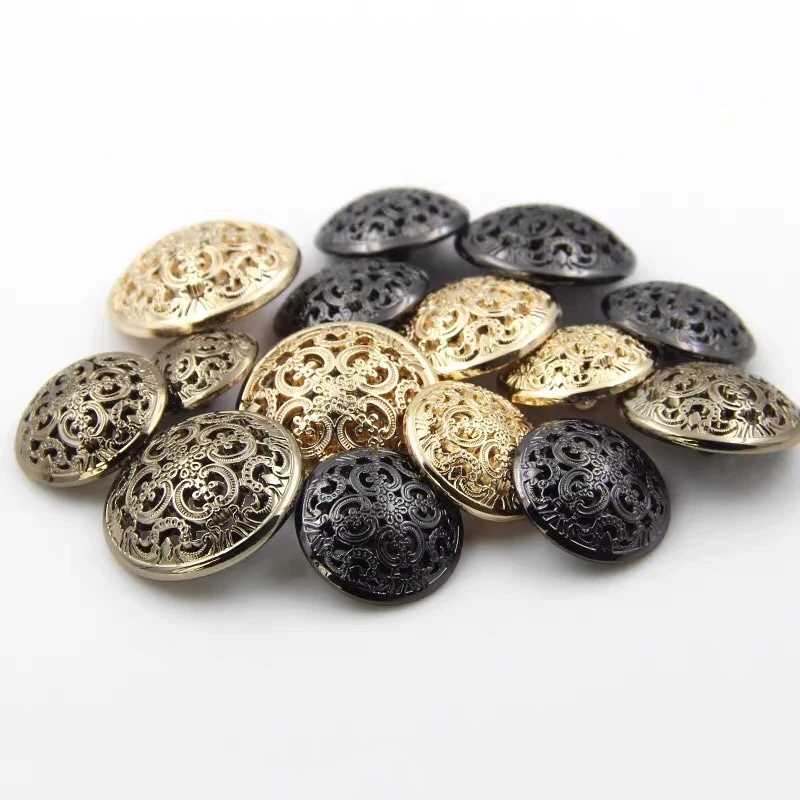 European Retro Hollow Carved Golden Buttons for Clothing Handmade DIY Blouse Buttons Sewing Accessories Vintage Jacket Buttons