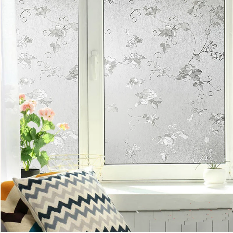 Thickening Static Glass Film, Transparent Scrub Window Film, Penoy Window Sticker Decoration, 40-30, 3M/Roll