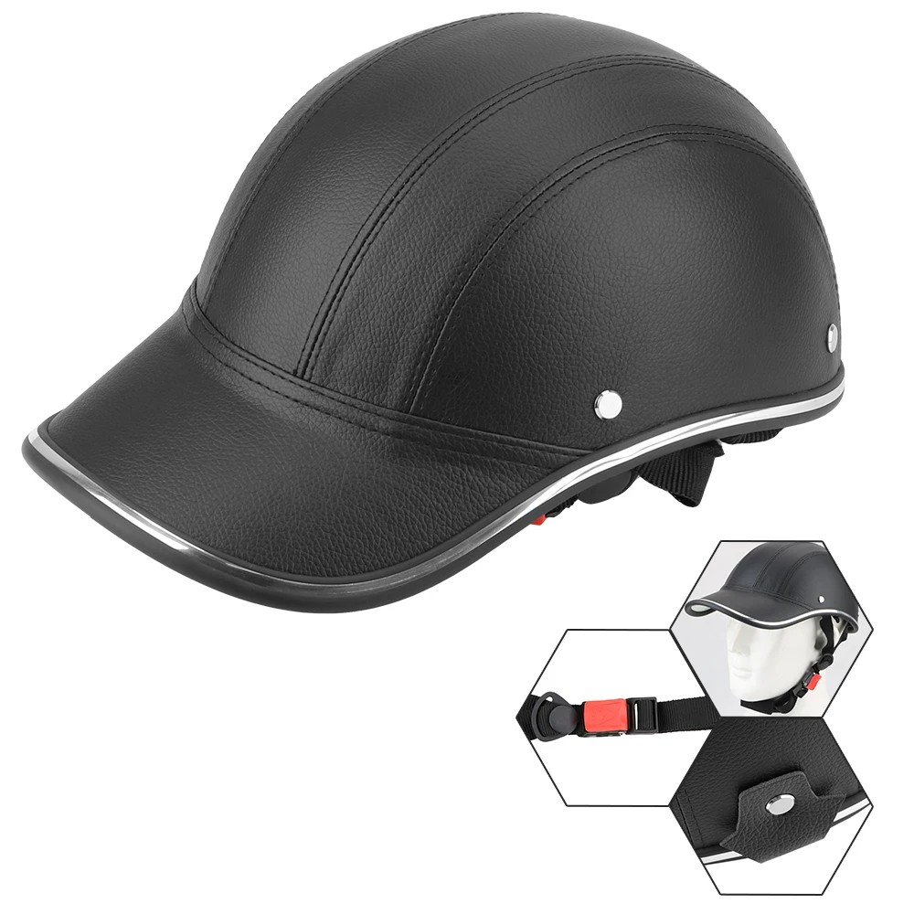 Gorra de béisbol de medio casco para motocicleta, sombrero de seguridad duro, Estilo Vintage, para Cafe Racer, Chopper, Scooter, Verano