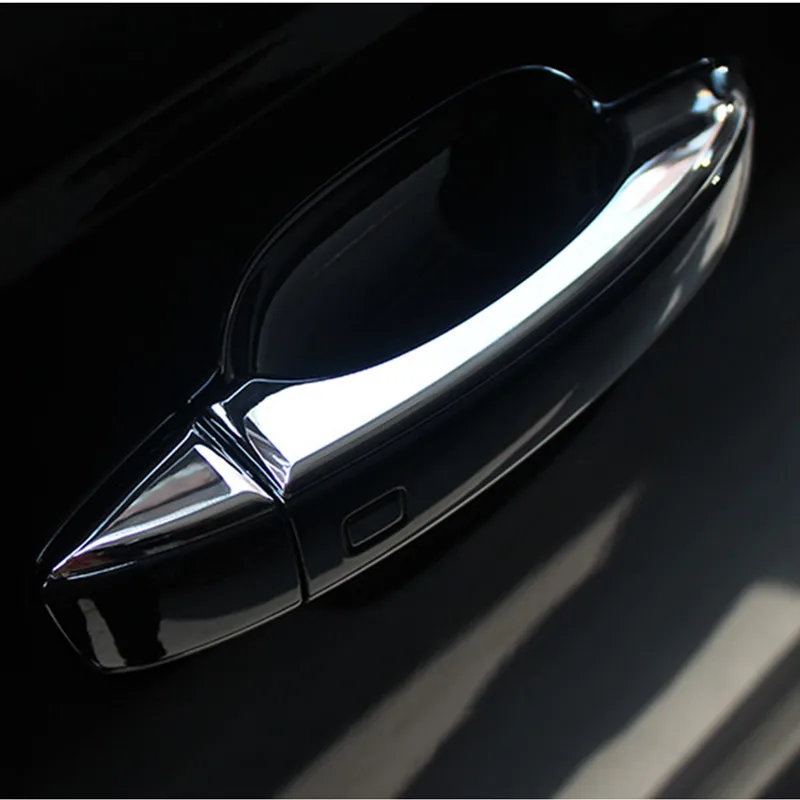 Chrome Exterior Door Handles Decoration Cover Sequins Stainless Steel Doorknob Sticker Trim For Audi A6 C6 C7 A7 2012-18 S6 S7