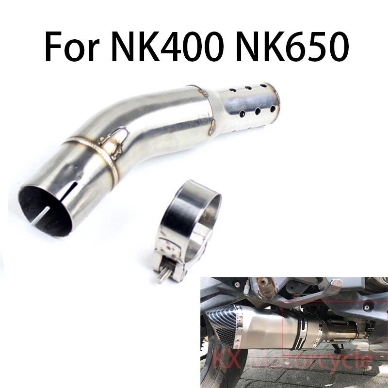 

Upgrade For NK400 NK650 51mm Motorcycle Exhaust Middle Link Pipe With DB Killer Motocross Muffler Silencer Modification Parts