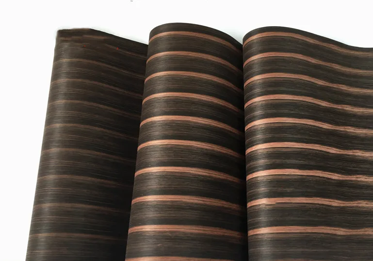 Natural Wood Veneer Ebony for Furniture 60x250Cm Backing Kraft Paper Q/C