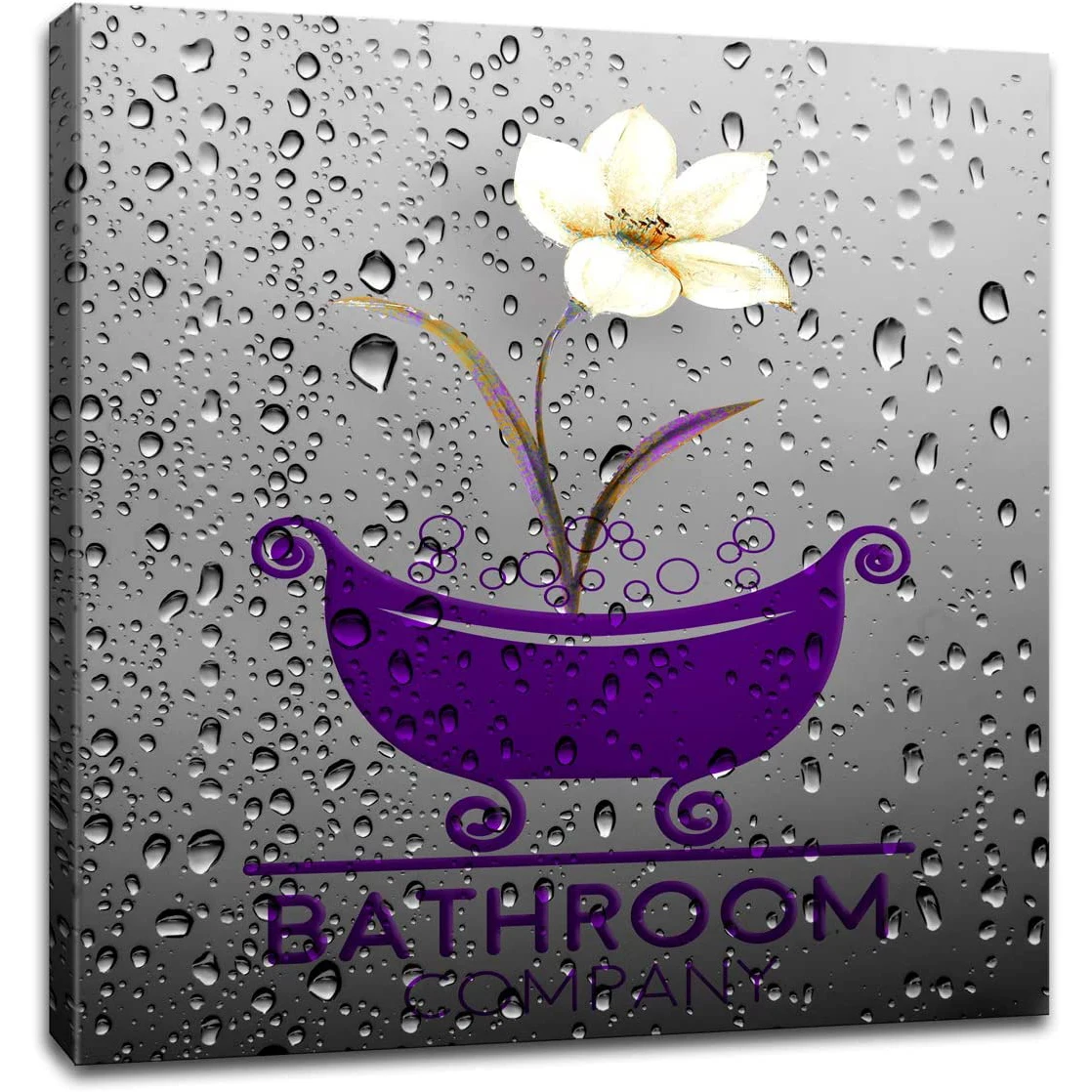 

Purple Green Bath Tray Flowers Bathroom Posters Pictures HD Canvas Wall Art Home Decor Paintings for Living Room Decorations