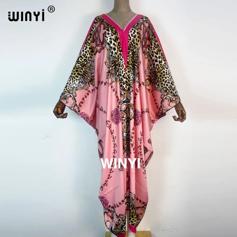 

WINYI Printed Robe For Women Fashion Design Loose abayas Batwing Maxi Long Femme Vestidos Summer Autumn Party maxi dress