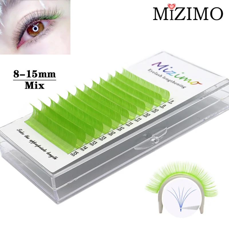 Mixed With 8-15mm Color Single Grafted False Eyelashes  Chemical Fiber Hair Naturally Soft  Prolonged Makeup Tools 0.07/0.1 C/D