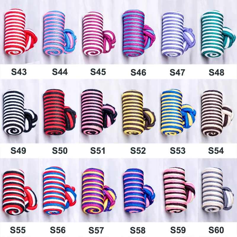 Fashion Silk Knots Cylinder Cufflinks 18 Colors Cuff Button For Men Shirts Hat Shoes Wedding Gifts Business Sewing Decoration
