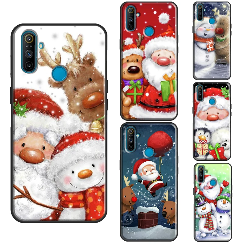 Santa Snowman Reindeer Case For OnePlus 10 Pro 9 8T Nord2 9R Cover For Realme GT Neo 2 GT Master C21 8i 9i 8 Pro