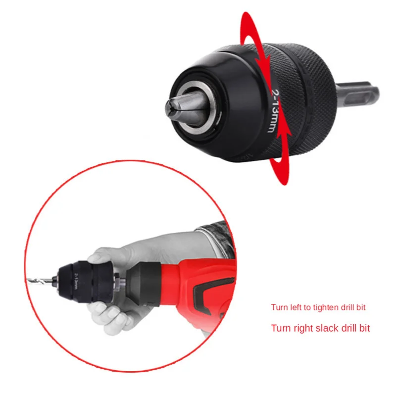 2-13MM SDS Electric Hammer Conversion Electric Drill Chuck Quick Change Replacement Keyless Drill Chuck Power Tool 1/20-20UNF