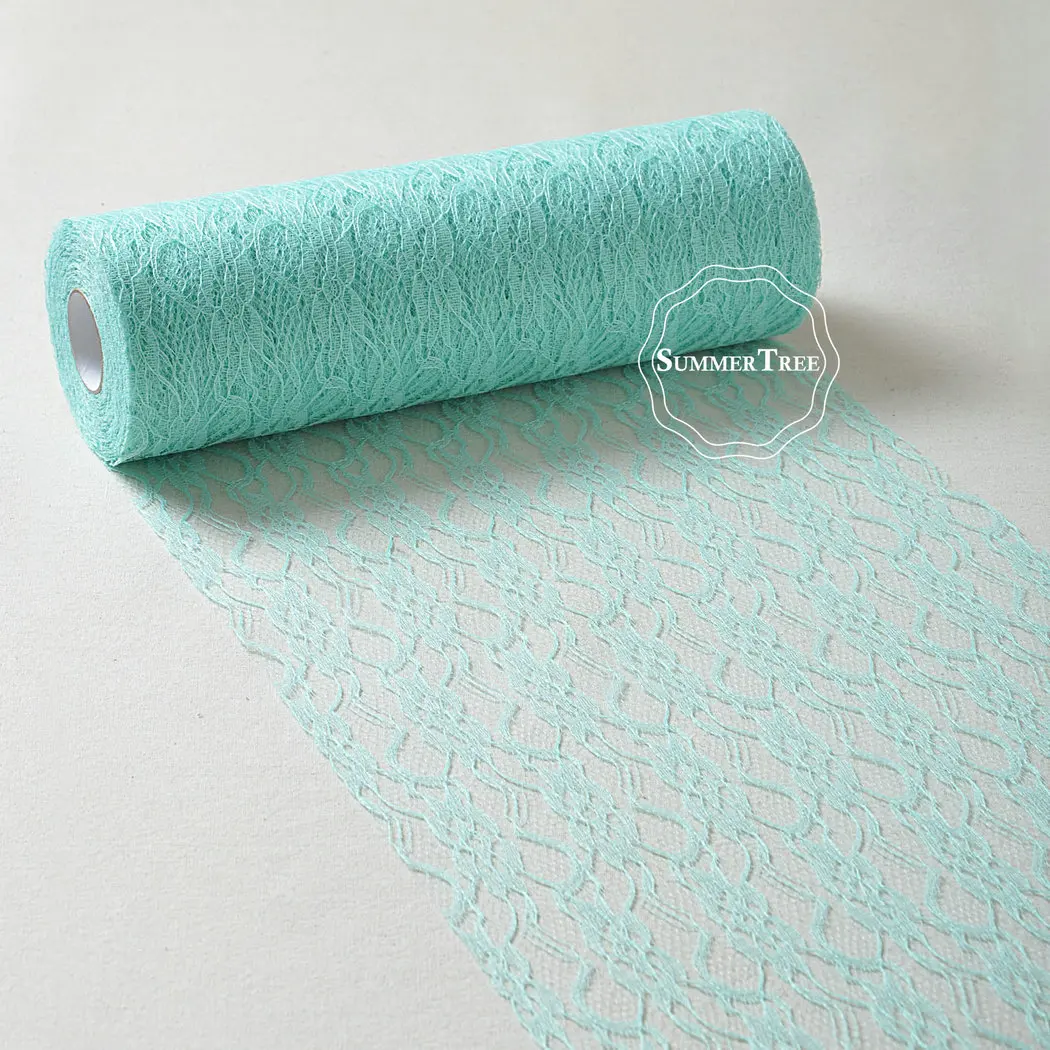 Lace Roll Ribbon 12inch x 25yards Mint green Netting Fabric Wedding Party Chair Sash Table Runner Handmade DIY Cratf Decor