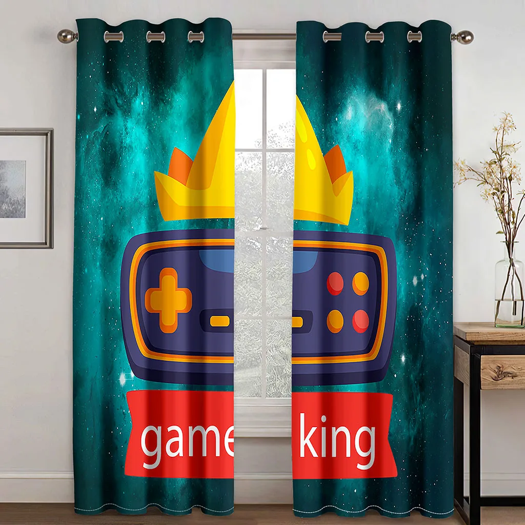 

Bedroom Blackout Curtains for Gamers Thermal Insulated Kids Teens Darkening Window Curtains Living Room Drapes Decor カーテン