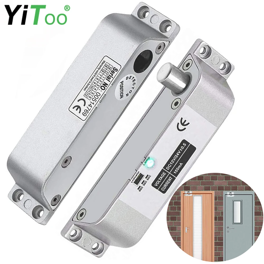 

YiToo Smart Door Lock Electric Mortise Lock Magnetic Drop Bolt Locks with Time Delay DC12V Fail Safe Mode for Access Control