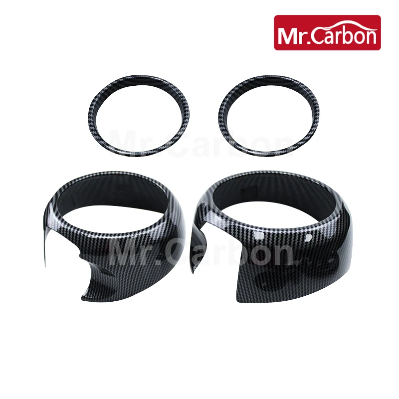 Car Door Horn Decorative Ring Carbon Style Sticker Protective Cover For BMW MINI ONE CooperS JCW F55 F56 F57 Styling Accessories