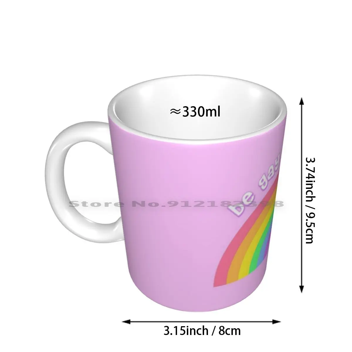 Be G * Y Do Crime Rainbow Ceramic Mugs Coffee Cups Milk Tea Mug Be Gay Do Crime Rainbow Funny Meme Lgbt Lgbtq Cute Fun Pastel