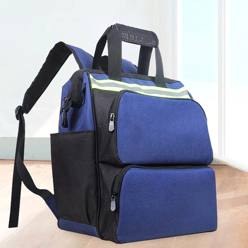 Backpack Portable Multifunctional Tool Backpack Oxford Cloth Backpack Backpack Bag Reflective Strip Tool Storage Bag Handbag