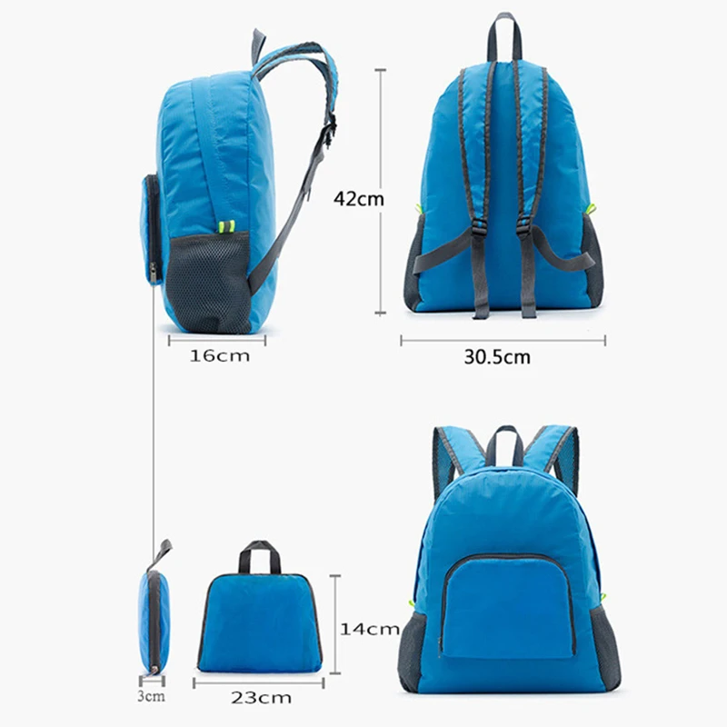 Mochila plegable portátil para hombre y mujer, bolsa escolar para estudiantes, deportes al aire libre, recreación, senderismo