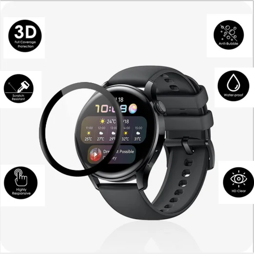 3D Full Edge Soft Protective Film Cover Protection For Huawei Watch 3 Smartwatch Screen Protector For Huawei Watch 3 Accessories