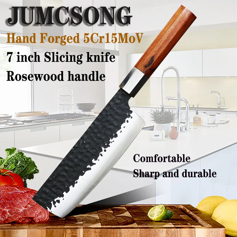 

JUMCSONG Japanese Kitchen Knife 7 Inch Set Multi-function Cooking Knife Damascus Steel Chef Knife Santoku Knife Chef EDC Tool