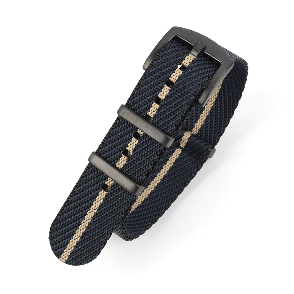 New Nylon Watch Strap Fabric Watch Strap 20mm 22mm Universal Sports Troops Parachute Bag Striped Watchband Military Watch Band