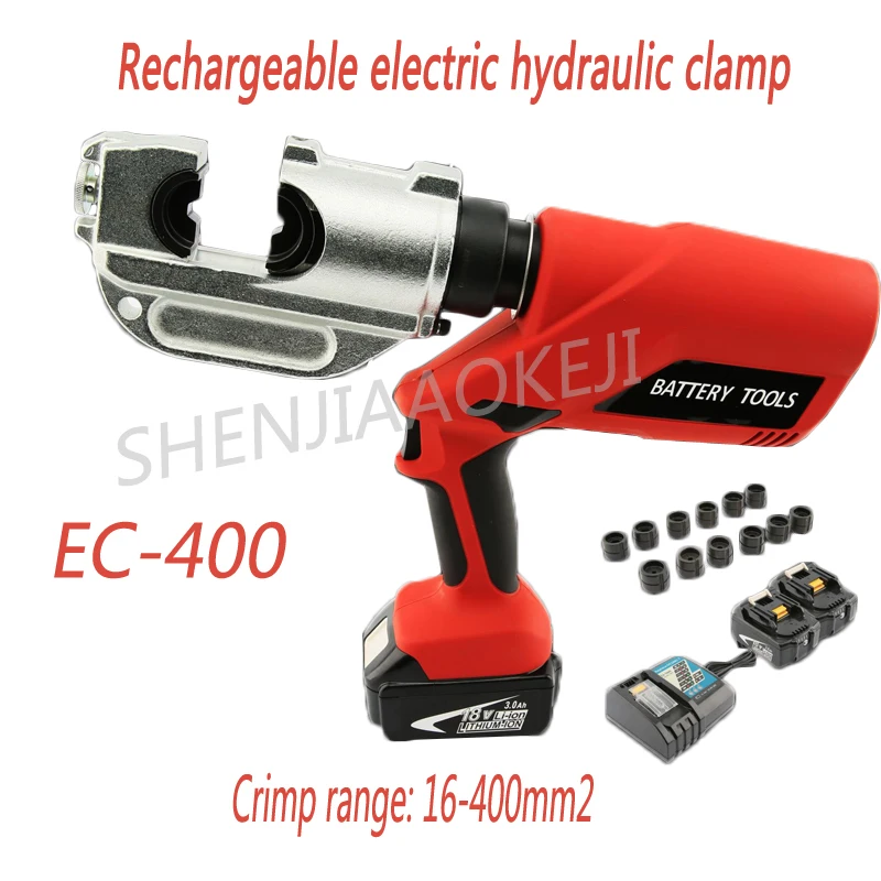 1PC EC-400 Electrohydraulic Crimping Tool 18V Lithium Ion Battery Electrohydraulic Wire Copper Aluminum Crimping Pliers Machine