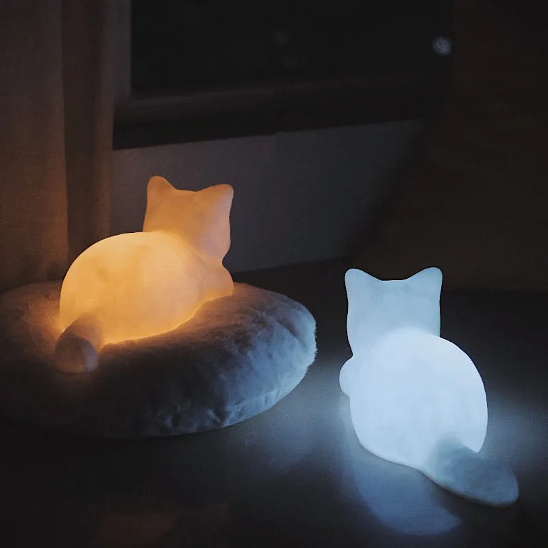 

Table Lamp FCute Sleeping Kitten Lamp Warm And Cold Bedroom Lamp Cat Anime Atmosphere Lamp Cat Night Lamp Led Hастольная Nампа