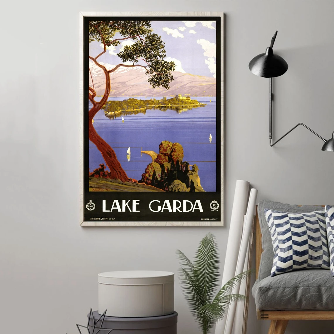 Lake Garda travel poste Canvas Print Wall Painting Home Decoration (No Frame)