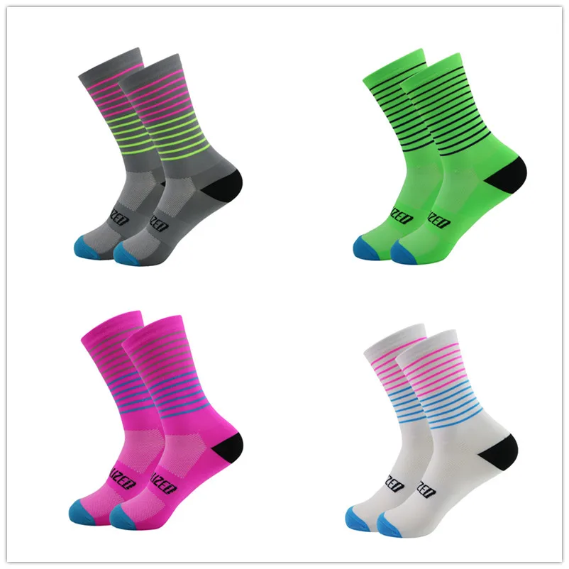 Women Reflective Running Socks Night Cycling Socks Men Breathable Non-slip Sport Sock for Outdoor Basketball Football Bicycle