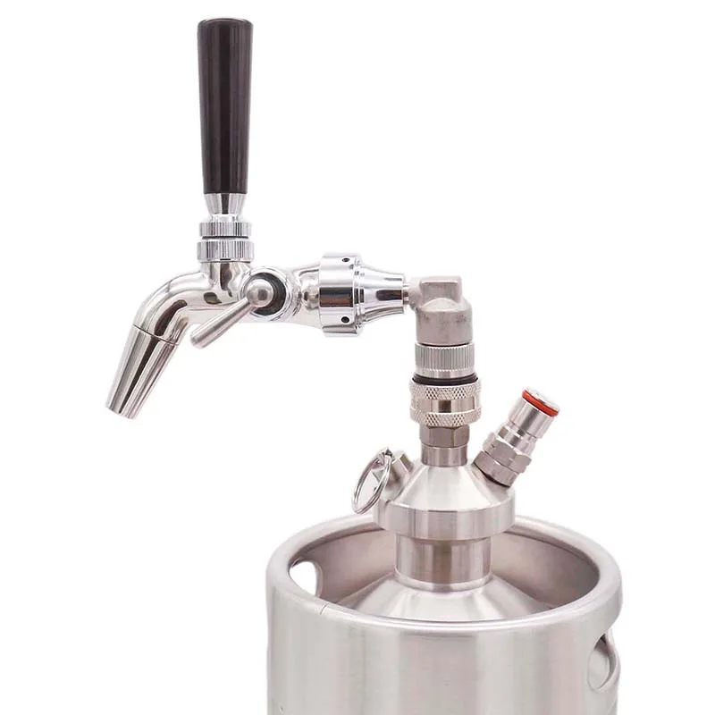 Premium Flow Control Stainless Tap w/Stainless Ball Lock Quick Disconnect Homebrew Kegging For Ball Lock Cornelius Keg Mini Keg