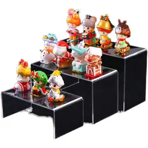 Stand Riser Display Akrilik Bentuk U, Showcase Rak Riser Display Perhiasan Bening Untuk Sepatu Cupcake Pencuci Mulut Tampilan Figur Anime 10 stand action figure penjualan terbaik - №