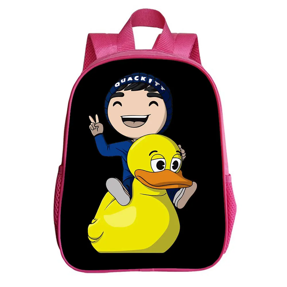 Quackity Backpack Children 12 Inches 3D Cartoon Bag Kindergarten Rucksack Baby Boys Girls Kids Anime Cartoon Knapsack Mochila