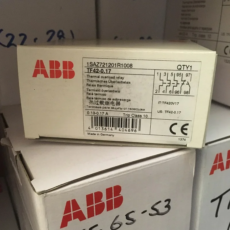 

ABB TF42 thermal overload relays TF42-0.13 TF42-0.17 TF42-0.23 TF42-0.31 TF42-0.41 TF42-0.55 TF42-0.74 TF42-1.0