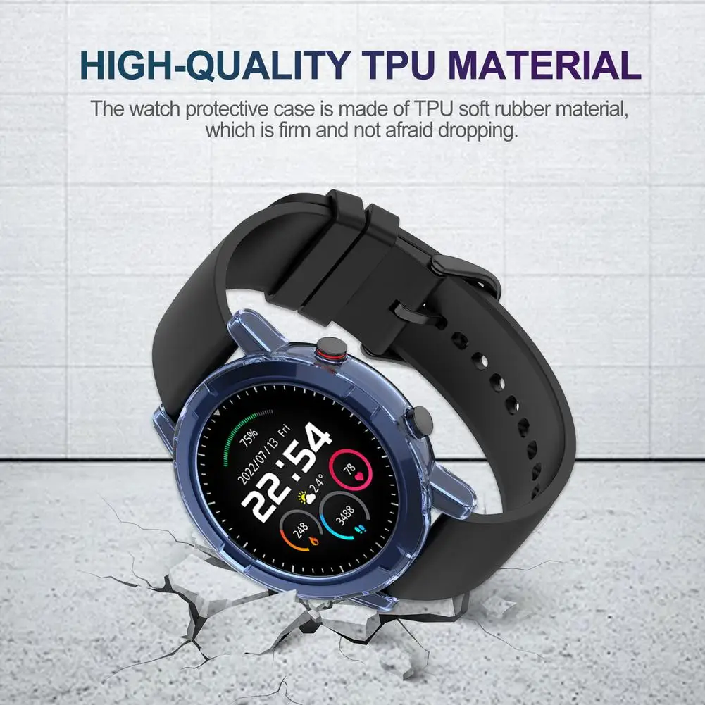 TPU Protective Shell ForRT Smart Watch LS05S Rugged Tempered Glass Screen Case Protector Rubber Wearable Device