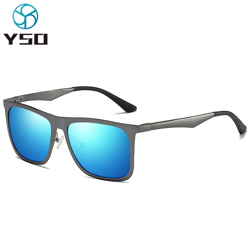 

YSO New Polarized Men Sunglasses For Car Driving Aluminium Mag Frame UV400 Protection Glasses Men Brand Blue Sunglasses 8014