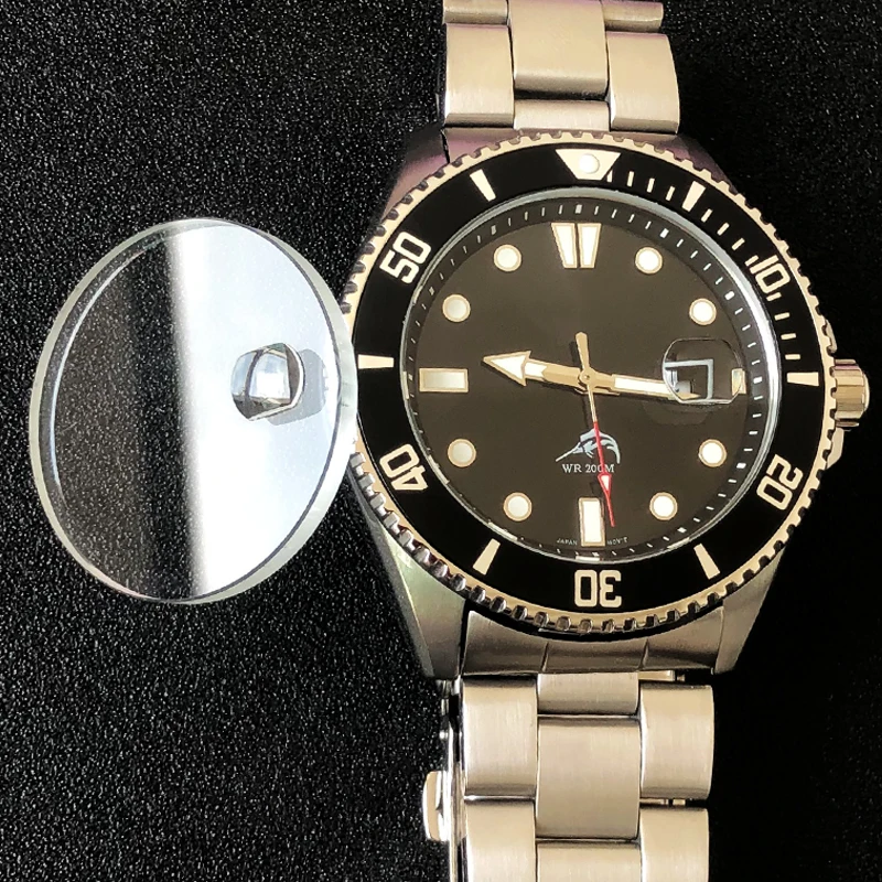 MOD MDV-106 Flat with date calendar 32.7*2.7mm For Ca sio brand Swordfish Duro Dolphin  200M Divers Watch crystal watch Parts