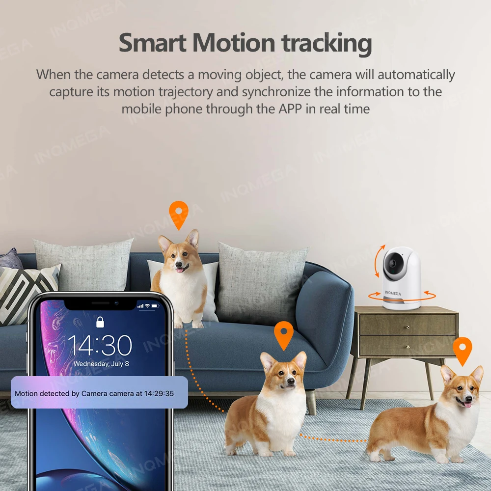 INQMEGA Smart Home Camera Tuya Wifi Security Ip Camera Wireless Camera with Privacy Mode, Support Google Home Alexa