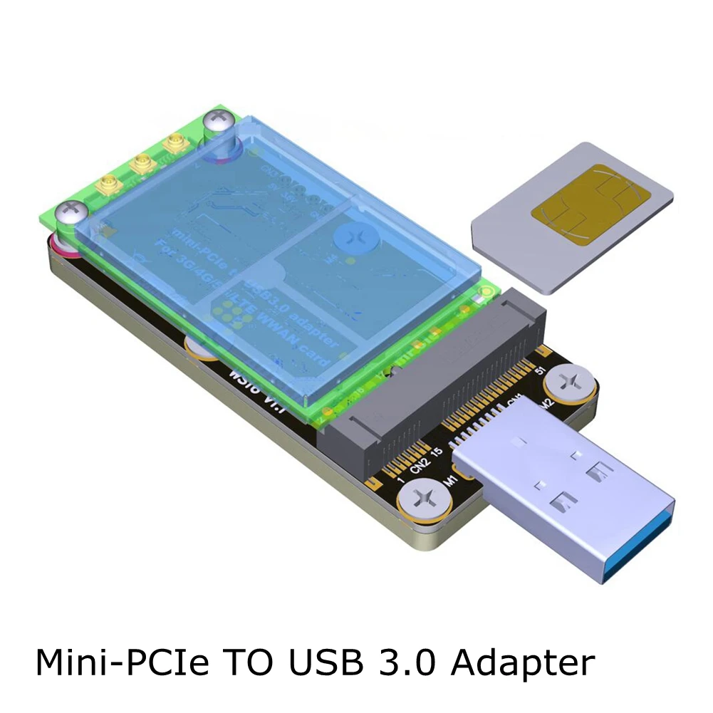 

USB 3.0 To Mini-PCIe MPCIe 5G 4G 3G LTE Module Wireless Adapter Converter Card Mini PCI-e 3.5V 3A With Standard Double SIM Slot