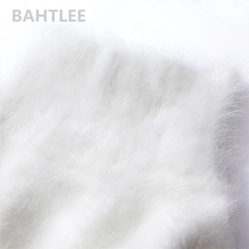 BAHTLEE-Women\'s Angora Turtleneck Sweater, Mink Cashmere Knitted Pullover, Long Sleeves, Wool Jumper, Knitted, Autumn, Winter