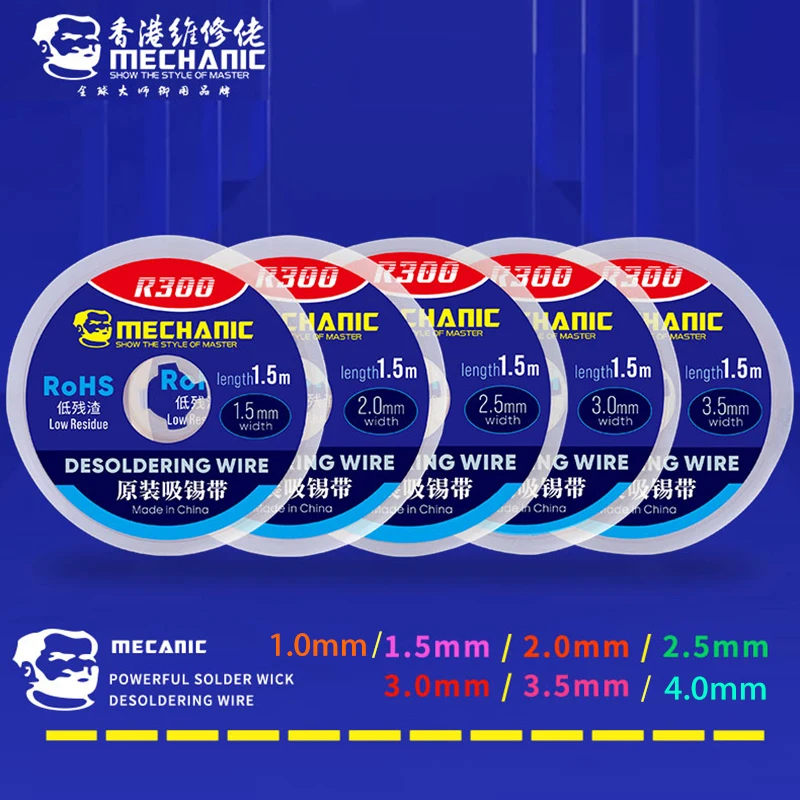 MECHANIC Desoldering Braid Desoldering Wick 1.0/1.5/2.0/2.5/3.0/3.5/4.0mm Solder Remover BGA Solder Wick Welding Tools