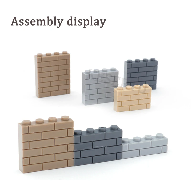 1x4 DIY Creative Building Blocks 55-120PCS Wall Figures Bricks Dots Construction Thick Brick Wall