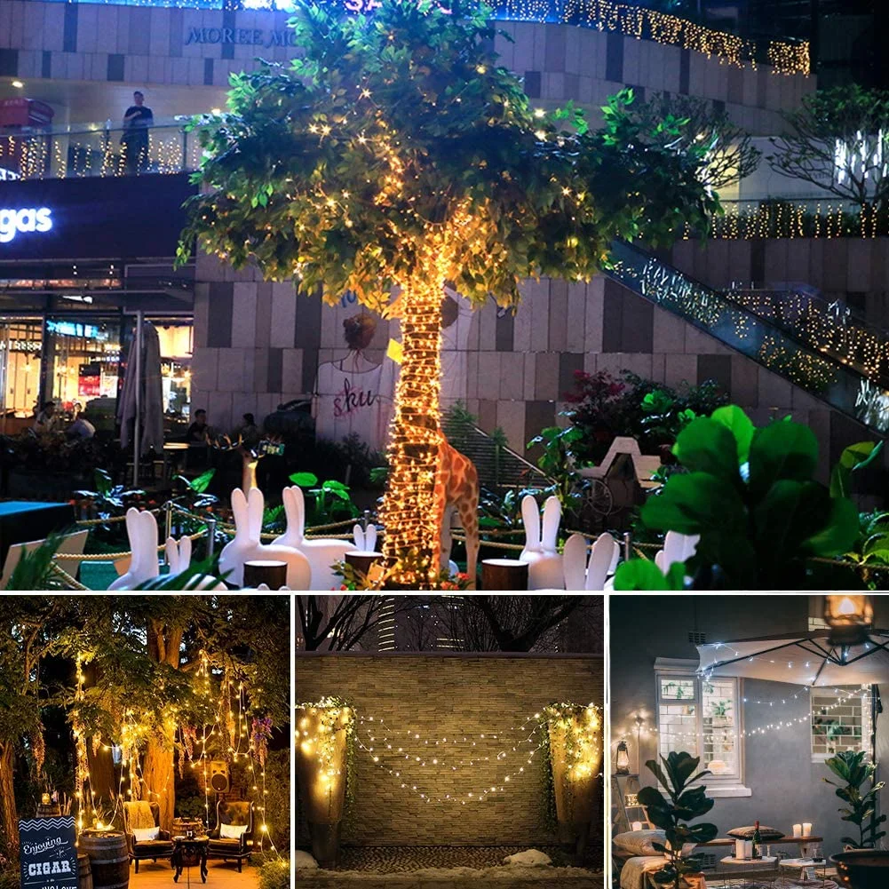 LED String Lights Waterproof Fairy Lights 8 Modes Power Supply for Home Garden Wedding Party Christmas Decoration Outdoor