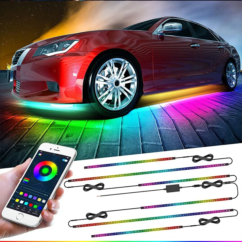 

Car Light Bar Bottom Lamp Streamer Led Chassis Light Rgb App Control Car Decoration Atmosphere Light Neon General Auto Parts