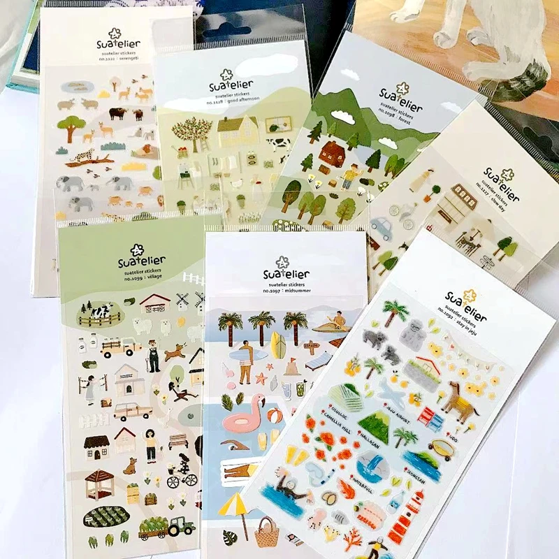 Wholesale Kore Suatelier Stickers Scrapbooking Material Journal Photo Album Diary Decoration DIY Accessories Craft Stationery