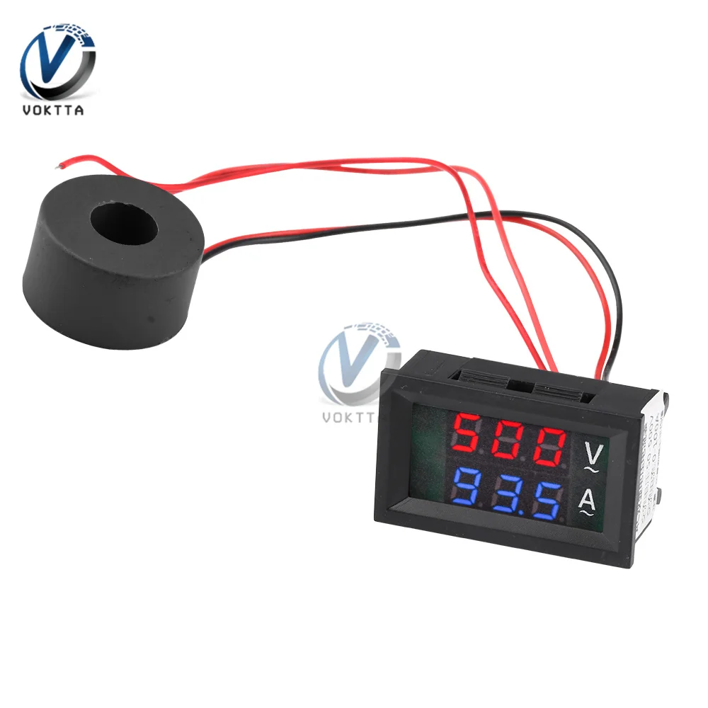 AC50 600V 220V Digital Voltmeter Ammeter Dual Display Voltage Current Meter Detector Meter Amperimetro LED Electrical Instrument