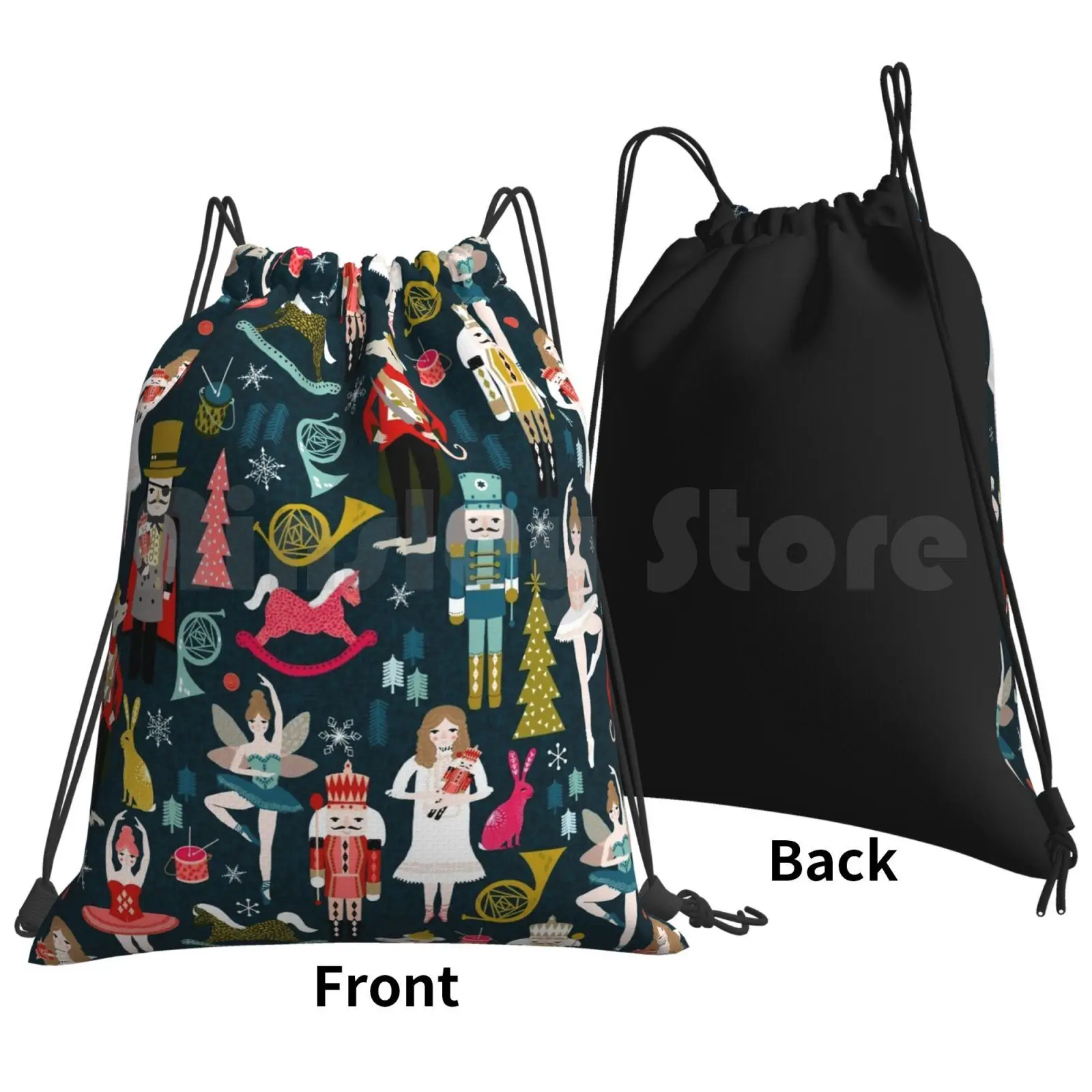 Nutcracker Ballet By Andrea Lauren Backpack Drawstring Bag Riding Climbing Gym Bag Tchaikovsky Ballet Dance Dancer Dancing