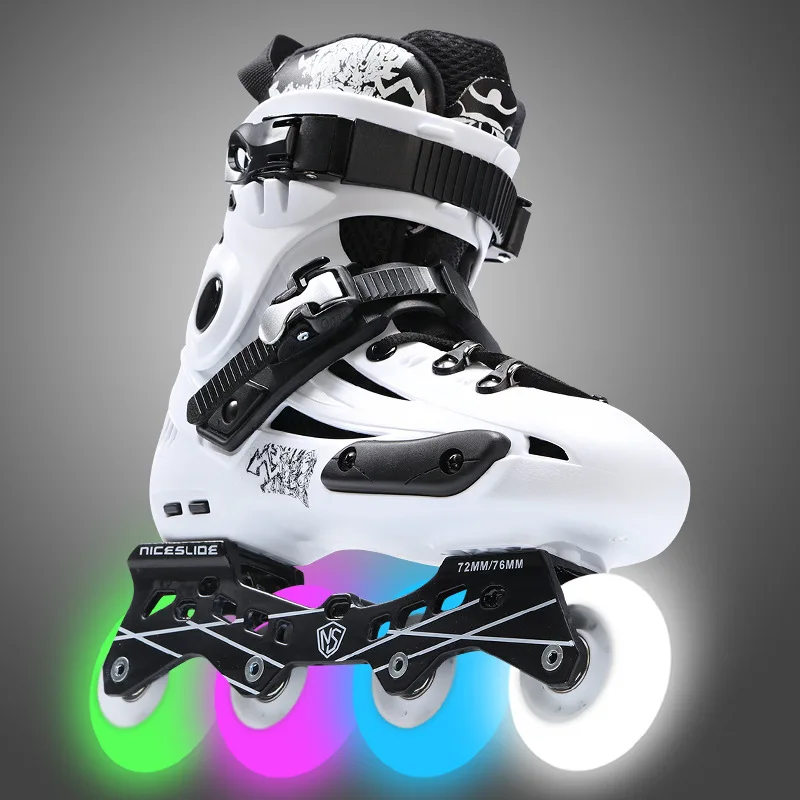 

Full inline Roller Skates Men and Women Roller Skating Shoes Hip Hop full Sparkle Professional Skates Street Dance Gifts Props