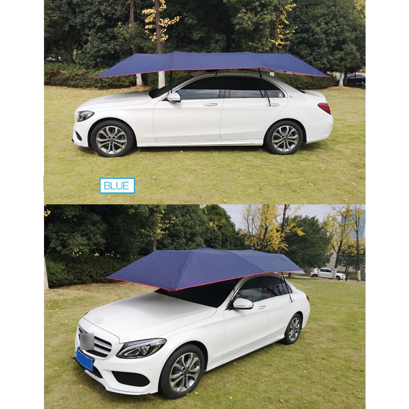 Car Umbrella Semi-Automatic Awning Tent Auto Smart Insulated Cover Outdoor Waterproof Folded Portable Canopy Cover